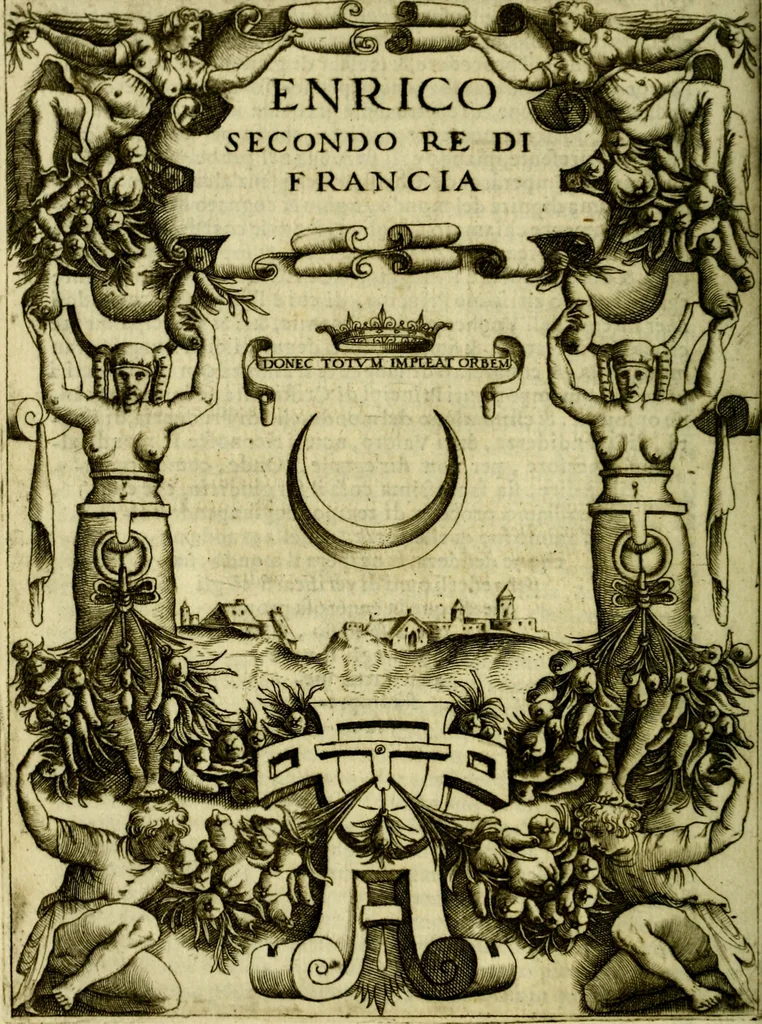 An illustration from Le imprese illvstri, con espositioni, et discorsi del S.or Ieronimo Rvscelli. Con la givnta di altre imprese tvtto riordinato et corretto da Fran.co Patritio, 1572, leaf 67