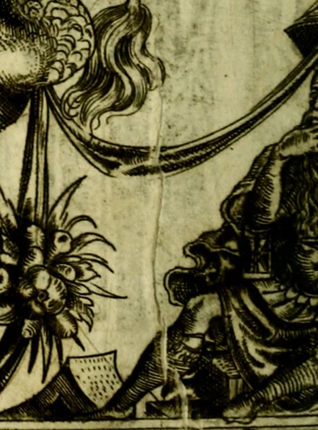 An illustration from Le imprese illvstri, con espositioni, et discorsi del S.or Ieronimo Rvscelli. Con la givnta di altre imprese tvtto riordinato et corretto da Fran.co Patritio, 1572, leaf 7