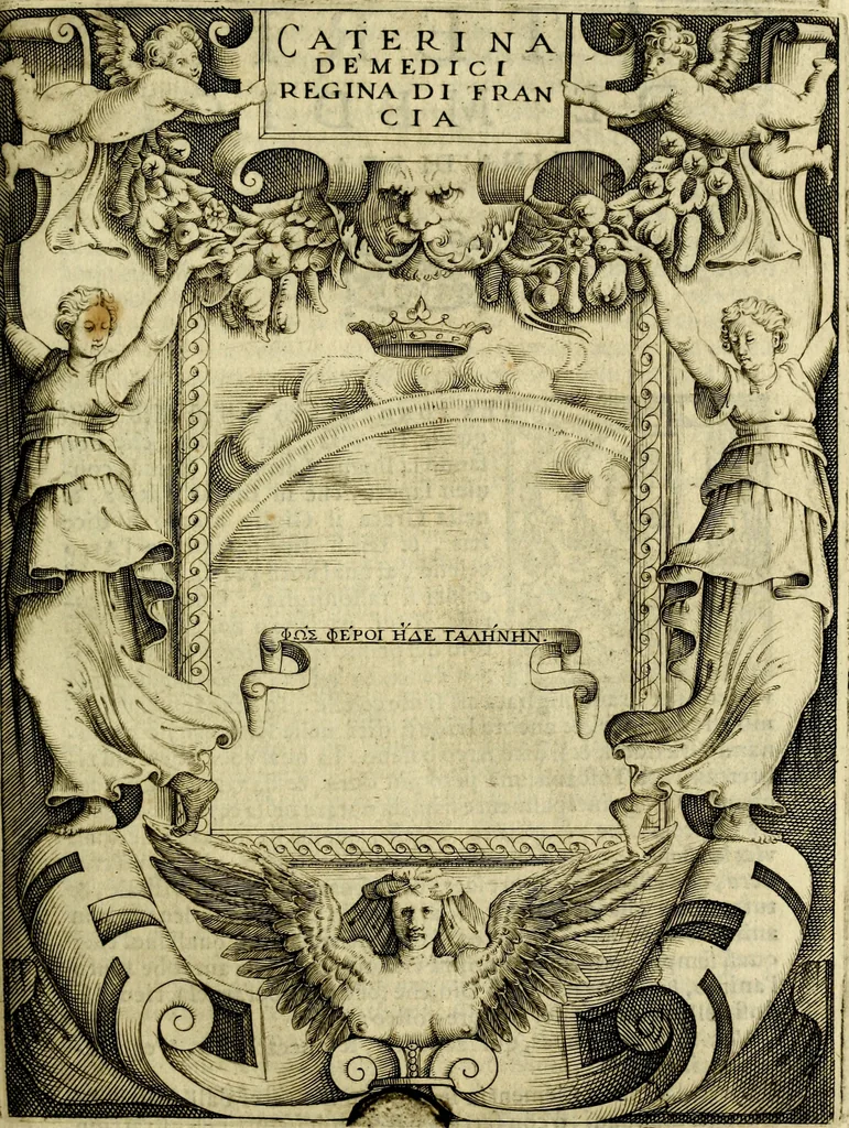 An illustration from Le imprese illvstri, con espositioni, et discorsi del S.or Ieronimo Rvscelli. Con la givnta di altre imprese tvtto riordinato et corretto da Fran.co Patritio, 1572, leaf 74
