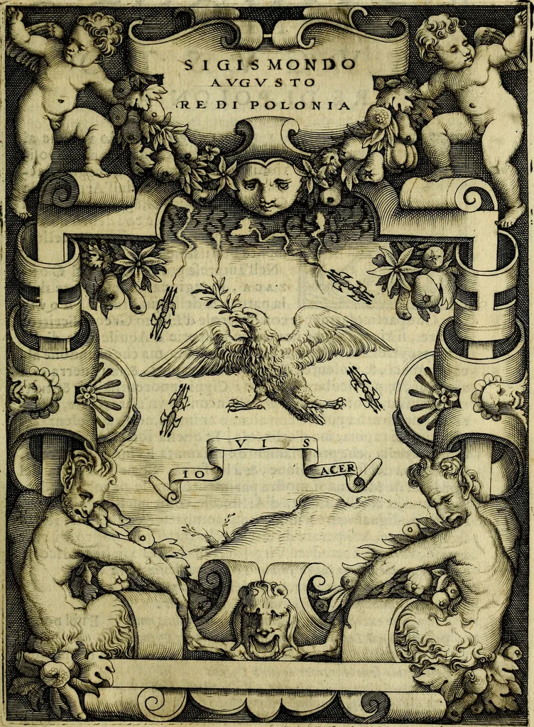 An illustration from Le imprese illvstri, con espositioni, et discorsi del S.or Ieronimo Rvscelli. Con la givnta di altre imprese tvtto riordinato et corretto da Fran.co Patritio, 1572, leaf 84