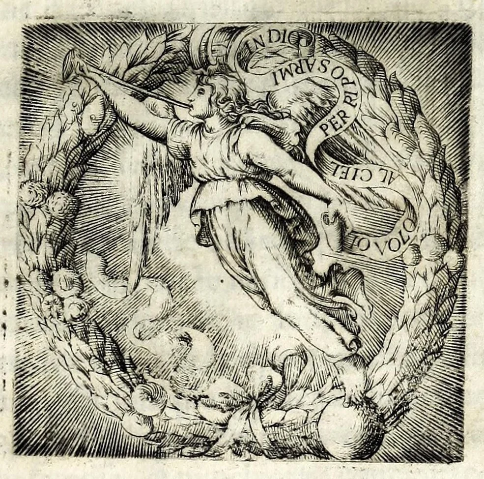 An illustration from Le institvtioni dell'imperio contenvte nella Bolla Doro : nuouamente dalla latina nella uolgar lingua tradotte, 1559, leaf 7