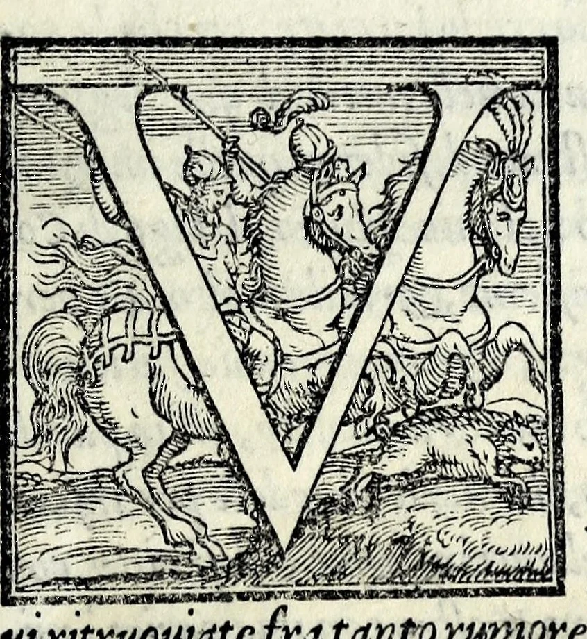 An illustration from Le iscrittioni poste sotto le vere imagini de gli huomini famosi : le quali à Como nel museo del Giouio si veggiono, 1552, leaf 17