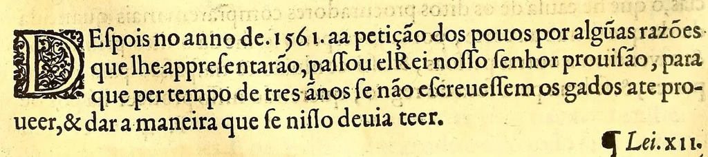 An illustration from Leis extravagantes collegidas e relatadas, 1569, leaf 270