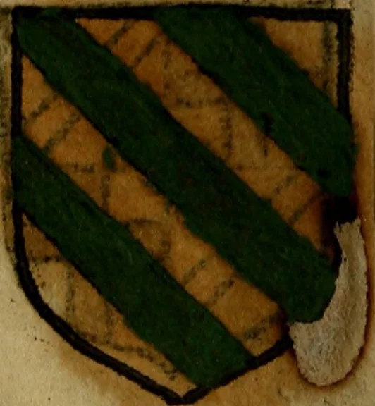 An illustration from Le jardin d'armoiries : contenant les armes de plusieurs nobles royaumes & maisons de Germanie Inferieure: oeuvre autant nouveau, que proufitable à tous amateurs du noble exercice d'armes. Den boomagert der wapenen, inhoudende wapenen van vele edele huysen van dese Nederlanden, en andere onliggende .., 1567, leaf 101