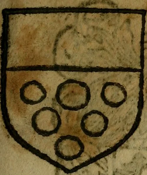 An illustration from Le jardin d'armoiries : contenant les armes de plusieurs nobles royaumes & maisons de Germanie Inferieure: oeuvre autant nouveau, que proufitable à tous amateurs du noble exercice d'armes. Den boomagert der wapenen, inhoudende wapenen van vele edele huysen van dese Nederlanden, en andere onliggende .., 1567, leaf 102