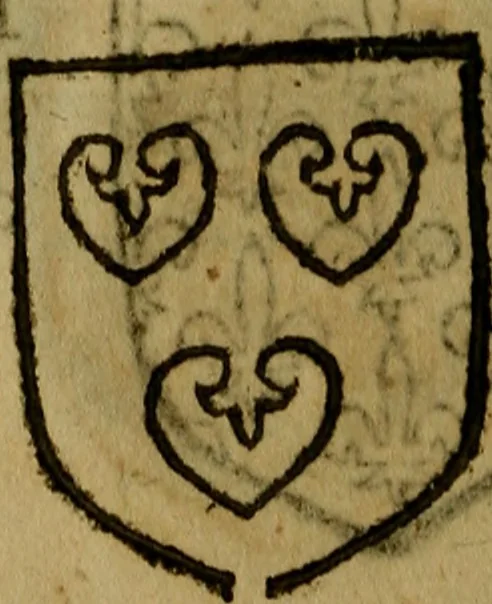 An illustration from Le jardin d'armoiries : contenant les armes de plusieurs nobles royaumes & maisons de Germanie Inferieure: oeuvre autant nouveau, que proufitable à tous amateurs du noble exercice d'armes. Den boomagert der wapenen, inhoudende wapenen van vele edele huysen van dese Nederlanden, en andere onliggende .., 1567, leaf 103
