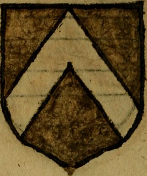 An illustration from Le jardin d'armoiries : contenant les armes de plusieurs nobles royaumes & maisons de Germanie Inferieure: oeuvre autant nouveau, que proufitable à tous amateurs du noble exercice d'armes. Den boomagert der wapenen, inhoudende wapenen van vele edele huysen van dese Nederlanden, en andere onliggende .., 1567, leaf 107