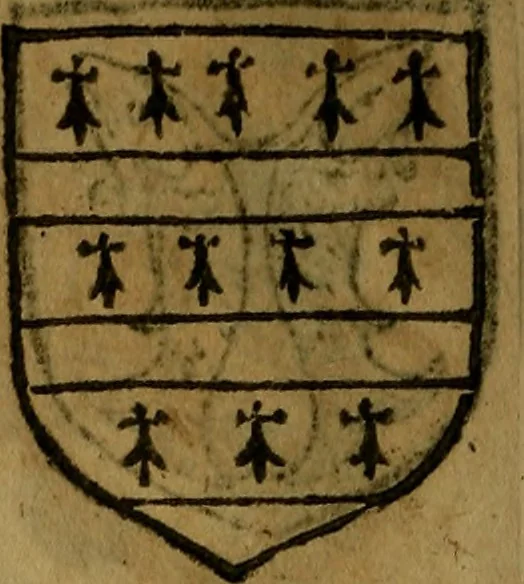 An illustration from Le jardin d'armoiries : contenant les armes de plusieurs nobles royaumes & maisons de Germanie Inferieure: oeuvre autant nouveau, que proufitable à tous amateurs du noble exercice d'armes. Den boomagert der wapenen, inhoudende wapenen van vele edele huysen van dese Nederlanden, en andere onliggende .., 1567, leaf 113