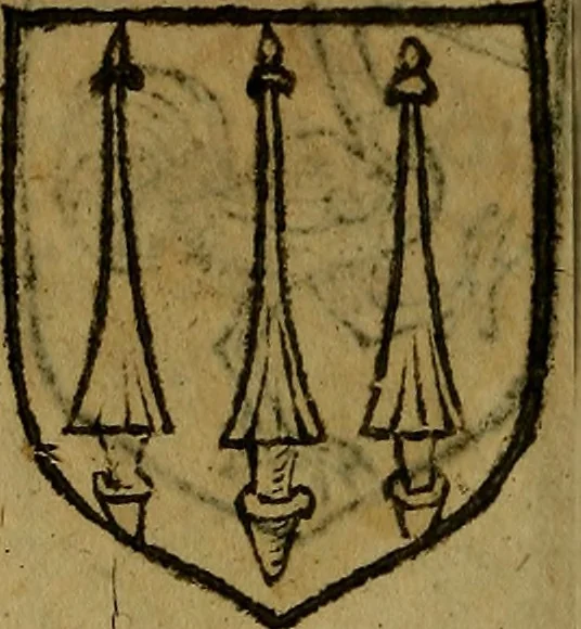 An illustration from Le jardin d'armoiries : contenant les armes de plusieurs nobles royaumes & maisons de Germanie Inferieure: oeuvre autant nouveau, que proufitable à tous amateurs du noble exercice d'armes. Den boomagert der wapenen, inhoudende wapenen van vele edele huysen van dese Nederlanden, en andere onliggende .., 1567, leaf 113