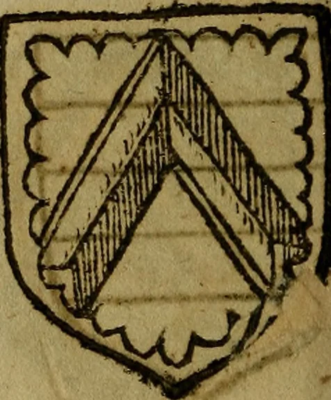 An illustration from Le jardin d'armoiries : contenant les armes de plusieurs nobles royaumes & maisons de Germanie Inferieure: oeuvre autant nouveau, que proufitable à tous amateurs du noble exercice d'armes. Den boomagert der wapenen, inhoudende wapenen van vele edele huysen van dese Nederlanden, en andere onliggende .., 1567, leaf 115