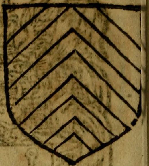 An illustration from Le jardin d'armoiries : contenant les armes de plusieurs nobles royaumes & maisons de Germanie Inferieure: oeuvre autant nouveau, que proufitable à tous amateurs du noble exercice d'armes. Den boomagert der wapenen, inhoudende wapenen van vele edele huysen van dese Nederlanden, en andere onliggende .., 1567, leaf 117