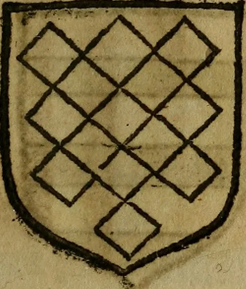 An illustration from Le jardin d'armoiries : contenant les armes de plusieurs nobles royaumes & maisons de Germanie Inferieure: oeuvre autant nouveau, que proufitable à tous amateurs du noble exercice d'armes. Den boomagert der wapenen, inhoudende wapenen van vele edele huysen van dese Nederlanden, en andere onliggende .., 1567, leaf 124
