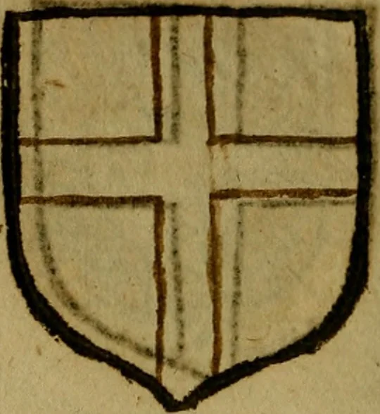 An illustration from Le jardin d'armoiries : contenant les armes de plusieurs nobles royaumes & maisons de Germanie Inferieure: oeuvre autant nouveau, que proufitable à tous amateurs du noble exercice d'armes. Den boomagert der wapenen, inhoudende wapenen van vele edele huysen van dese Nederlanden, en andere onliggende .., 1567, leaf 129
