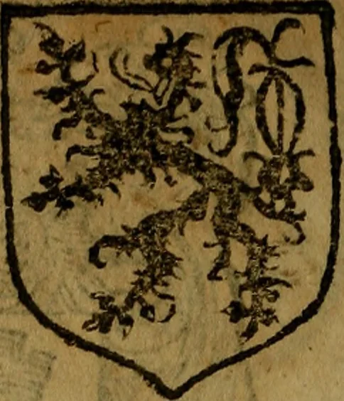 An illustration from Le jardin d'armoiries : contenant les armes de plusieurs nobles royaumes & maisons de Germanie Inferieure: oeuvre autant nouveau, que proufitable à tous amateurs du noble exercice d'armes. Den boomagert der wapenen, inhoudende wapenen van vele edele huysen van dese Nederlanden, en andere onliggende .., 1567, leaf 131