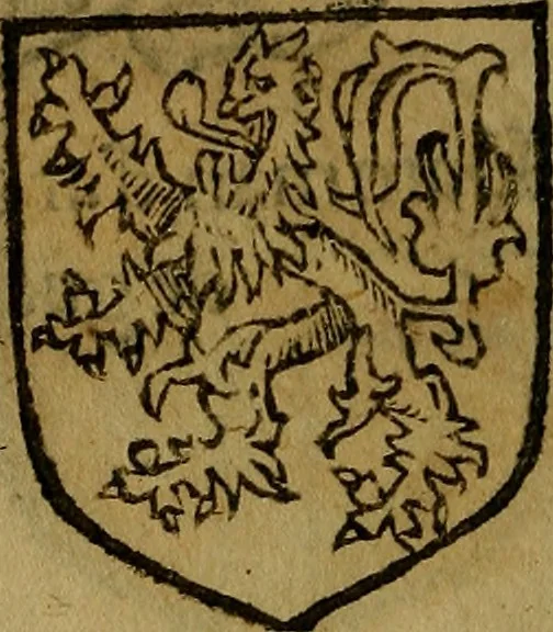 An illustration from Le jardin d'armoiries : contenant les armes de plusieurs nobles royaumes & maisons de Germanie Inferieure: oeuvre autant nouveau, que proufitable à tous amateurs du noble exercice d'armes. Den boomagert der wapenen, inhoudende wapenen van vele edele huysen van dese Nederlanden, en andere onliggende .., 1567, leaf 131