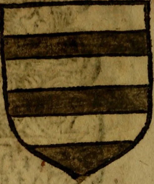 An illustration from Le jardin d'armoiries : contenant les armes de plusieurs nobles royaumes & maisons de Germanie Inferieure: oeuvre autant nouveau, que proufitable à tous amateurs du noble exercice d'armes. Den boomagert der wapenen, inhoudende wapenen van vele edele huysen van dese Nederlanden, en andere onliggende .., 1567, leaf 133