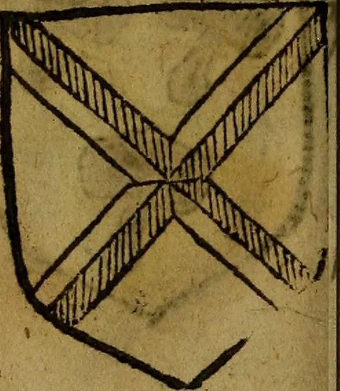 An illustration from Le jardin d'armoiries : contenant les armes de plusieurs nobles royaumes & maisons de Germanie Inferieure: oeuvre autant nouveau, que proufitable à tous amateurs du noble exercice d'armes. Den boomagert der wapenen, inhoudende wapenen van vele edele huysen van dese Nederlanden, en andere onliggende .., 1567, leaf 145