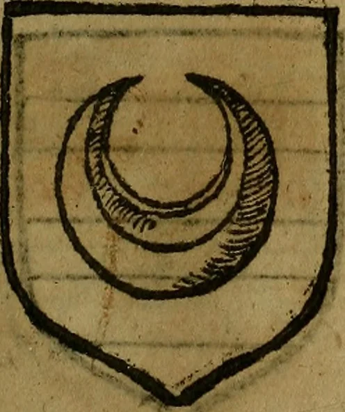 An illustration from Le jardin d'armoiries : contenant les armes de plusieurs nobles royaumes & maisons de Germanie Inferieure: oeuvre autant nouveau, que proufitable à tous amateurs du noble exercice d'armes. Den boomagert der wapenen, inhoudende wapenen van vele edele huysen van dese Nederlanden, en andere onliggende .., 1567, leaf 146