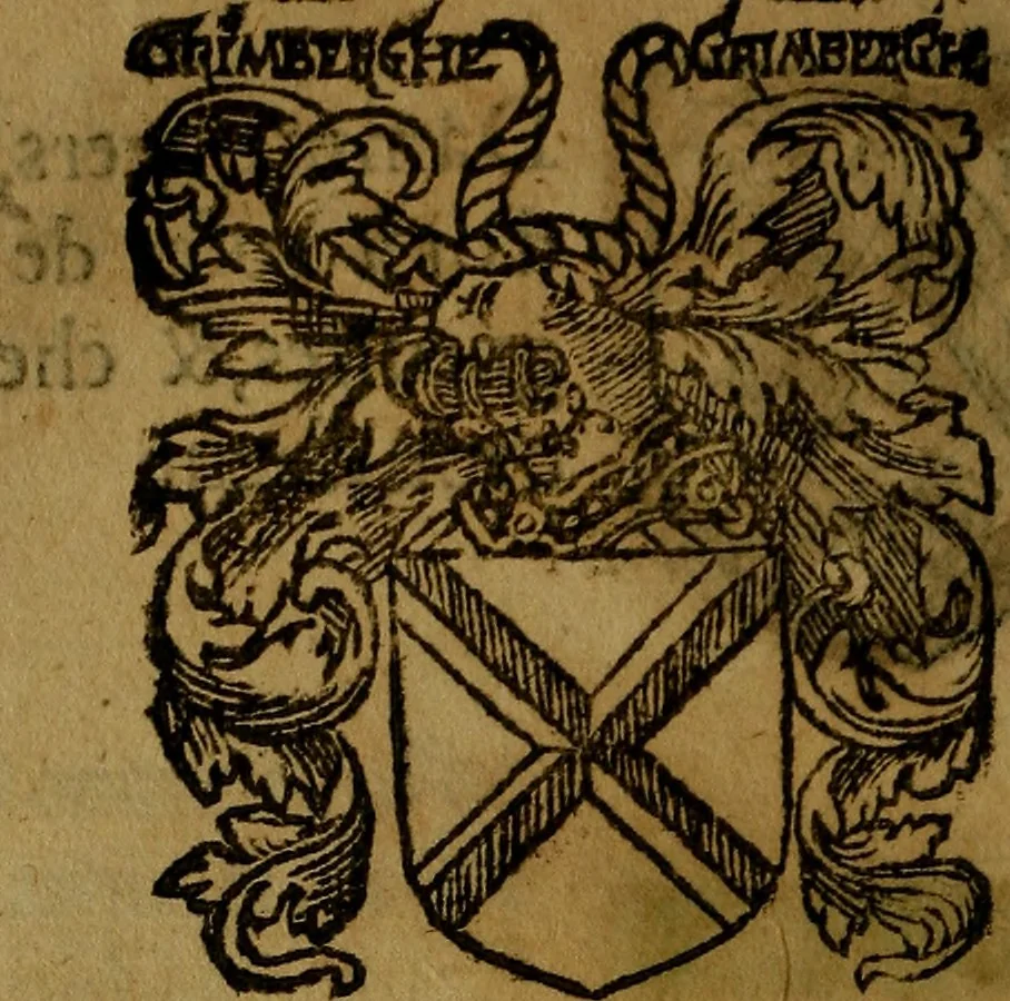 An illustration from Le jardin d'armoiries : contenant les armes de plusieurs nobles royaumes & maisons de Germanie Inferieure: oeuvre autant nouveau, que proufitable à tous amateurs du noble exercice d'armes. Den boomagert der wapenen, inhoudende wapenen van vele edele huysen van dese Nederlanden, en andere onliggende .., 1567, leaf 151