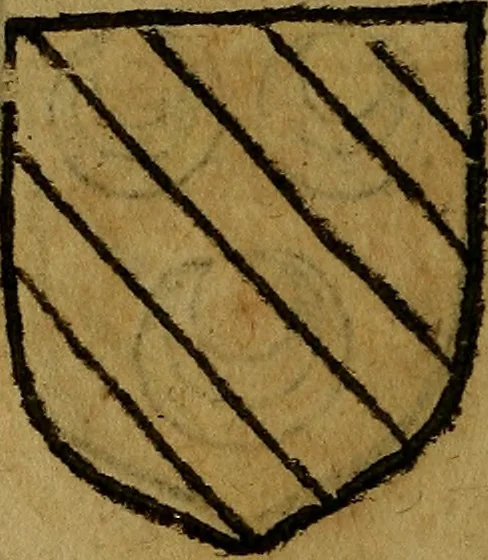 An illustration from Le jardin d'armoiries : contenant les armes de plusieurs nobles royaumes & maisons de Germanie Inferieure: oeuvre autant nouveau, que proufitable à tous amateurs du noble exercice d'armes. Den boomagert der wapenen, inhoudende wapenen van vele edele huysen van dese Nederlanden, en andere onliggende .., 1567, leaf 155