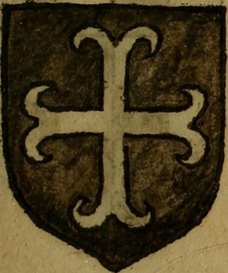 An illustration from Le jardin d'armoiries : contenant les armes de plusieurs nobles royaumes & maisons de Germanie Inferieure: oeuvre autant nouveau, que proufitable à tous amateurs du noble exercice d'armes. Den boomagert der wapenen, inhoudende wapenen van vele edele huysen van dese Nederlanden, en andere onliggende .., 1567, leaf 158