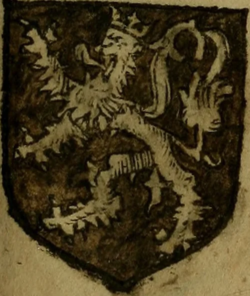 An illustration from Le jardin d'armoiries : contenant les armes de plusieurs nobles royaumes & maisons de Germanie Inferieure: oeuvre autant nouveau, que proufitable à tous amateurs du noble exercice d'armes. Den boomagert der wapenen, inhoudende wapenen van vele edele huysen van dese Nederlanden, en andere onliggende .., 1567, leaf 160