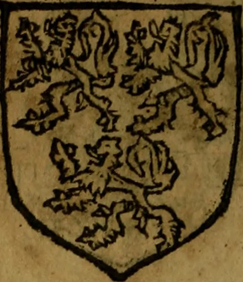 An illustration from Le jardin d'armoiries : contenant les armes de plusieurs nobles royaumes & maisons de Germanie Inferieure: oeuvre autant nouveau, que proufitable à tous amateurs du noble exercice d'armes. Den boomagert der wapenen, inhoudende wapenen van vele edele huysen van dese Nederlanden, en andere onliggende .., 1567, leaf 161