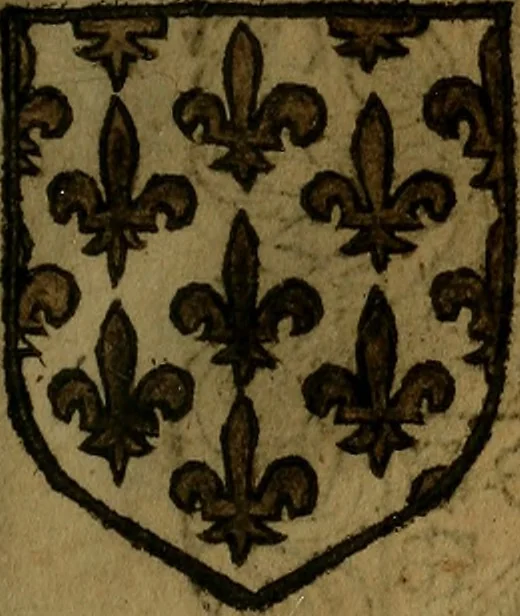 An illustration from Le jardin d'armoiries : contenant les armes de plusieurs nobles royaumes & maisons de Germanie Inferieure: oeuvre autant nouveau, que proufitable à tous amateurs du noble exercice d'armes. Den boomagert der wapenen, inhoudende wapenen van vele edele huysen van dese Nederlanden, en andere onliggende .., 1567, leaf 162