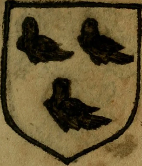 An illustration from Le jardin d'armoiries : contenant les armes de plusieurs nobles royaumes & maisons de Germanie Inferieure: oeuvre autant nouveau, que proufitable à tous amateurs du noble exercice d'armes. Den boomagert der wapenen, inhoudende wapenen van vele edele huysen van dese Nederlanden, en andere onliggende .., 1567, leaf 168