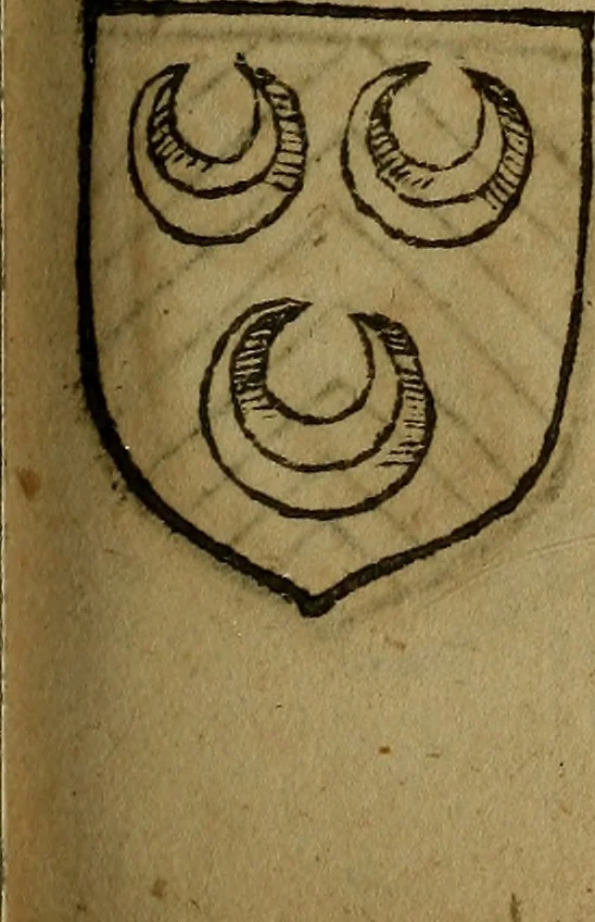 An illustration from Le jardin d'armoiries : contenant les armes de plusieurs nobles royaumes & maisons de Germanie Inferieure: oeuvre autant nouveau, que proufitable à tous amateurs du noble exercice d'armes. Den boomagert der wapenen, inhoudende wapenen van vele edele huysen van dese Nederlanden, en andere onliggende .., 1567, leaf 176