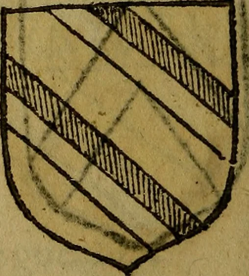 An illustration from Le jardin d'armoiries : contenant les armes de plusieurs nobles royaumes & maisons de Germanie Inferieure: oeuvre autant nouveau, que proufitable à tous amateurs du noble exercice d'armes. Den boomagert der wapenen, inhoudende wapenen van vele edele huysen van dese Nederlanden, en andere onliggende .., 1567, leaf 181