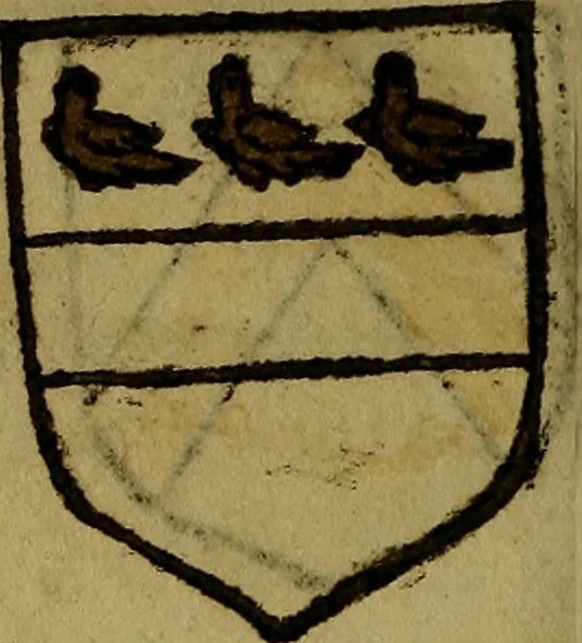 An illustration from Le jardin d'armoiries : contenant les armes de plusieurs nobles royaumes & maisons de Germanie Inferieure: oeuvre autant nouveau, que proufitable à tous amateurs du noble exercice d'armes. Den boomagert der wapenen, inhoudende wapenen van vele edele huysen van dese Nederlanden, en andere onliggende .., 1567, leaf 183