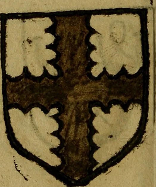 An illustration from Le jardin d'armoiries : contenant les armes de plusieurs nobles royaumes & maisons de Germanie Inferieure: oeuvre autant nouveau, que proufitable à tous amateurs du noble exercice d'armes. Den boomagert der wapenen, inhoudende wapenen van vele edele huysen van dese Nederlanden, en andere onliggende .., 1567, leaf 183