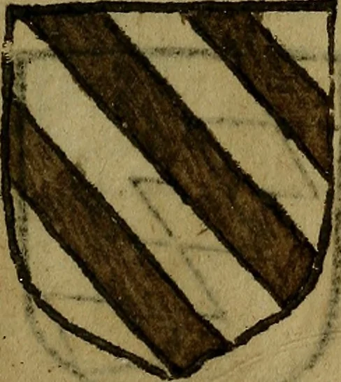 An illustration from Le jardin d'armoiries : contenant les armes de plusieurs nobles royaumes & maisons de Germanie Inferieure: oeuvre autant nouveau, que proufitable à tous amateurs du noble exercice d'armes. Den boomagert der wapenen, inhoudende wapenen van vele edele huysen van dese Nederlanden, en andere onliggende .., 1567, leaf 186