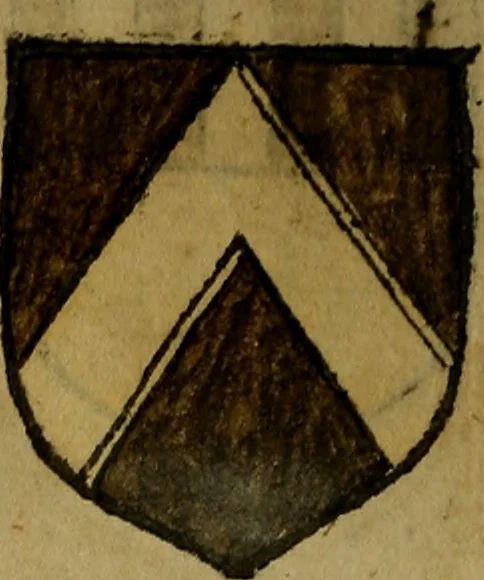 An illustration from Le jardin d'armoiries : contenant les armes de plusieurs nobles royaumes & maisons de Germanie Inferieure: oeuvre autant nouveau, que proufitable à tous amateurs du noble exercice d'armes. Den boomagert der wapenen, inhoudende wapenen van vele edele huysen van dese Nederlanden, en andere onliggende .., 1567, leaf 187