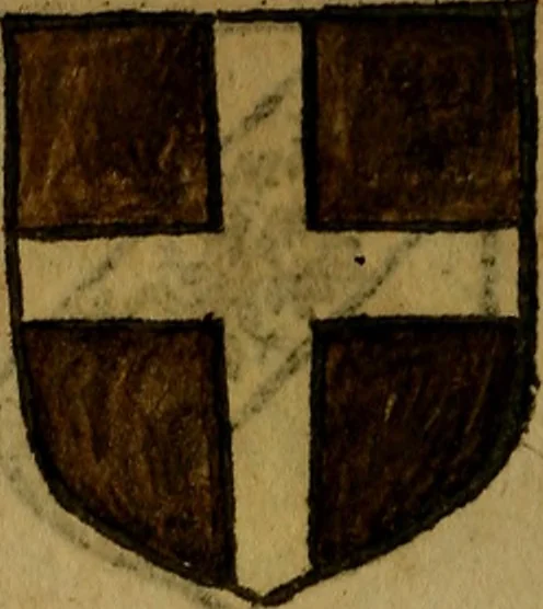 An illustration from Le jardin d'armoiries : contenant les armes de plusieurs nobles royaumes & maisons de Germanie Inferieure: oeuvre autant nouveau, que proufitable à tous amateurs du noble exercice d'armes. Den boomagert der wapenen, inhoudende wapenen van vele edele huysen van dese Nederlanden, en andere onliggende .., 1567, leaf 197