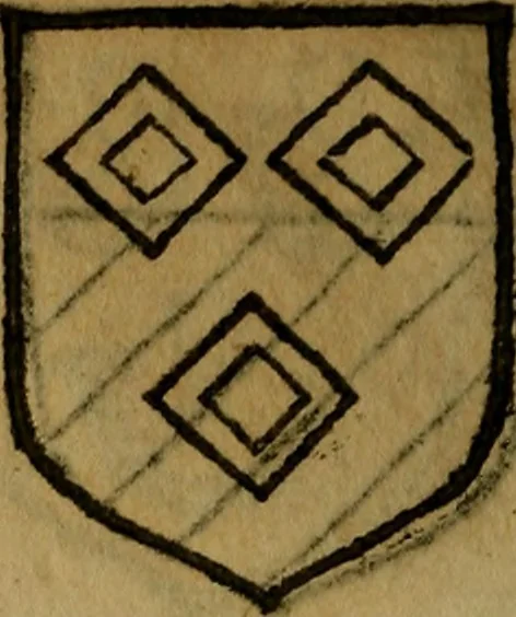An illustration from Le jardin d'armoiries : contenant les armes de plusieurs nobles royaumes & maisons de Germanie Inferieure: oeuvre autant nouveau, que proufitable à tous amateurs du noble exercice d'armes. Den boomagert der wapenen, inhoudende wapenen van vele edele huysen van dese Nederlanden, en andere onliggende .., 1567, leaf 203