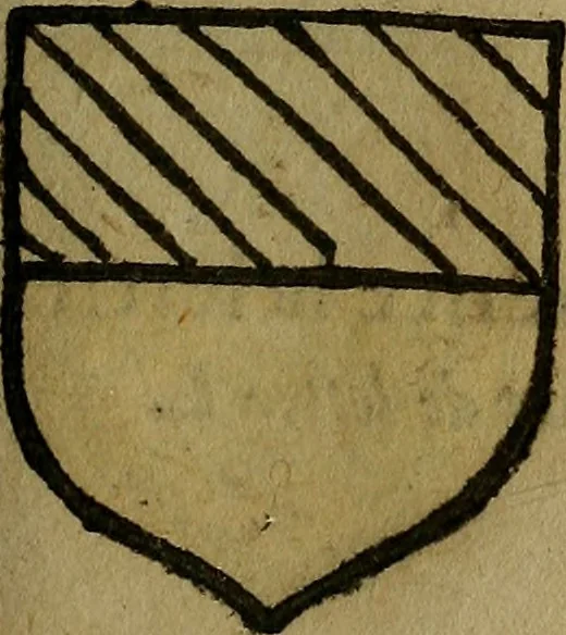 An illustration from Le jardin d'armoiries : contenant les armes de plusieurs nobles royaumes & maisons de Germanie Inferieure: oeuvre autant nouveau, que proufitable à tous amateurs du noble exercice d'armes. Den boomagert der wapenen, inhoudende wapenen van vele edele huysen van dese Nederlanden, en andere onliggende .., 1567, leaf 208