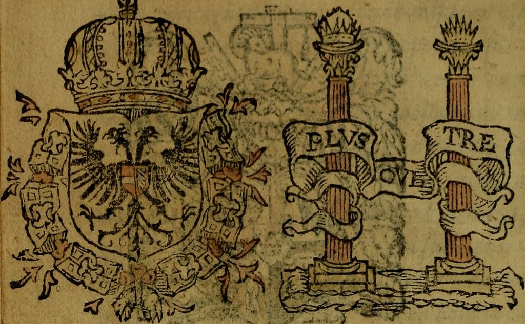 An illustration from Le jardin d'armoiries : contenant les armes de plusieurs nobles royaumes & maisons de Germanie Inferieure: oeuvre autant nouveau, que proufitable à tous amateurs du noble exercice d'armes. Den boomagert der wapenen, inhoudende wapenen van vele edele huysen van dese Nederlanden, en andere onliggende .., 1567, leaf 21