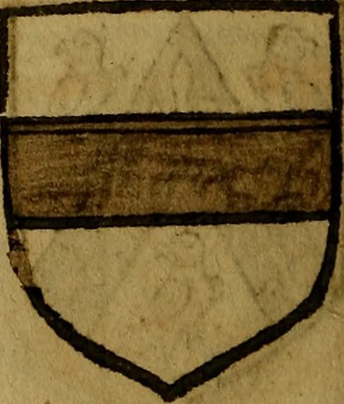 An illustration from Le jardin d'armoiries : contenant les armes de plusieurs nobles royaumes & maisons de Germanie Inferieure: oeuvre autant nouveau, que proufitable à tous amateurs du noble exercice d'armes. Den boomagert der wapenen, inhoudende wapenen van vele edele huysen van dese Nederlanden, en andere onliggende .., 1567, leaf 211