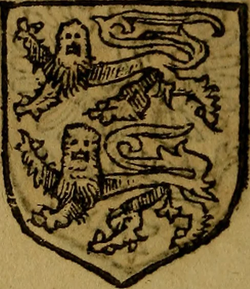 An illustration from Le jardin d'armoiries : contenant les armes de plusieurs nobles royaumes & maisons de Germanie Inferieure: oeuvre autant nouveau, que proufitable à tous amateurs du noble exercice d'armes. Den boomagert der wapenen, inhoudende wapenen van vele edele huysen van dese Nederlanden, en andere onliggende .., 1567, leaf 219