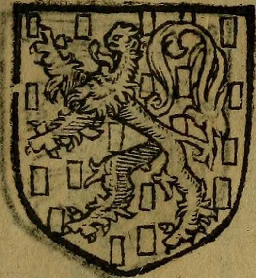 An illustration from Le jardin d'armoiries : contenant les armes de plusieurs nobles royaumes & maisons de Germanie Inferieure: oeuvre autant nouveau, que proufitable à tous amateurs du noble exercice d'armes. Den boomagert der wapenen, inhoudende wapenen van vele edele huysen van dese Nederlanden, en andere onliggende .., 1567, leaf 226