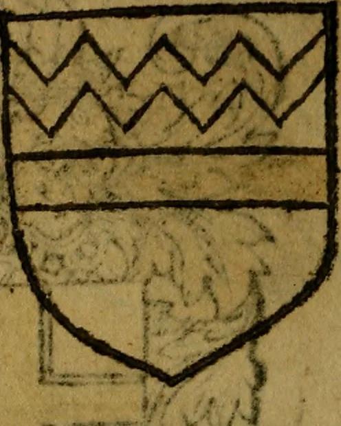 An illustration from Le jardin d'armoiries : contenant les armes de plusieurs nobles royaumes & maisons de Germanie Inferieure: oeuvre autant nouveau, que proufitable à tous amateurs du noble exercice d'armes. Den boomagert der wapenen, inhoudende wapenen van vele edele huysen van dese Nederlanden, en andere onliggende .., 1567, leaf 229