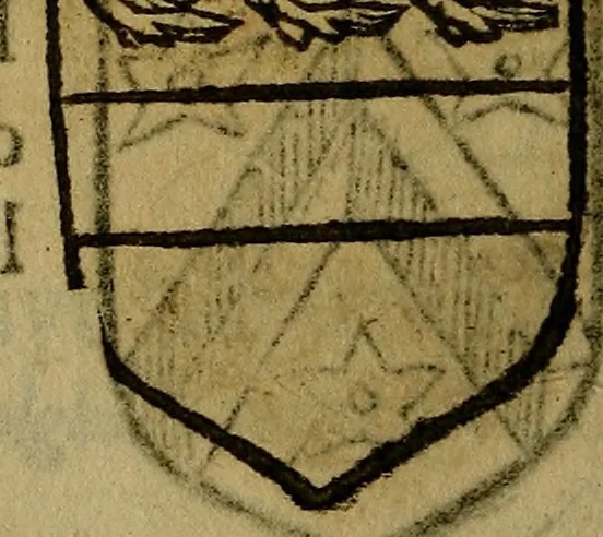 An illustration from Le jardin d'armoiries : contenant les armes de plusieurs nobles royaumes & maisons de Germanie Inferieure: oeuvre autant nouveau, que proufitable à tous amateurs du noble exercice d'armes. Den boomagert der wapenen, inhoudende wapenen van vele edele huysen van dese Nederlanden, en andere onliggende .., 1567, leaf 229