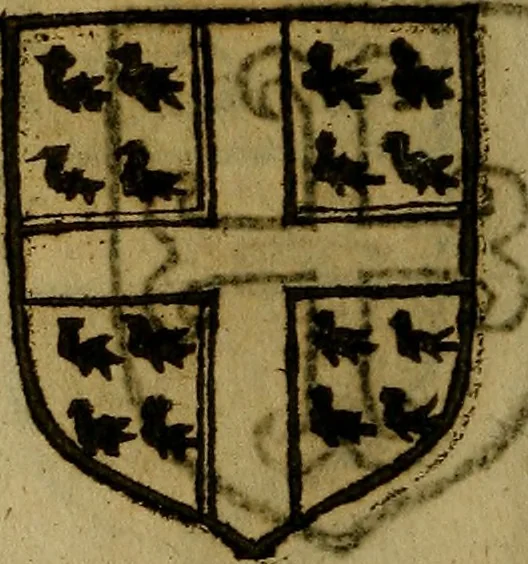 An illustration from Le jardin d'armoiries : contenant les armes de plusieurs nobles royaumes & maisons de Germanie Inferieure: oeuvre autant nouveau, que proufitable à tous amateurs du noble exercice d'armes. Den boomagert der wapenen, inhoudende wapenen van vele edele huysen van dese Nederlanden, en andere onliggende .., 1567, leaf 231
