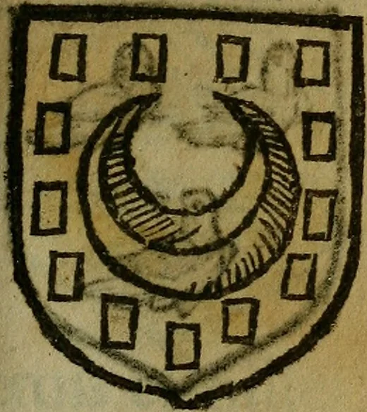 An illustration from Le jardin d'armoiries : contenant les armes de plusieurs nobles royaumes & maisons de Germanie Inferieure: oeuvre autant nouveau, que proufitable à tous amateurs du noble exercice d'armes. Den boomagert der wapenen, inhoudende wapenen van vele edele huysen van dese Nederlanden, en andere onliggende .., 1567, leaf 234