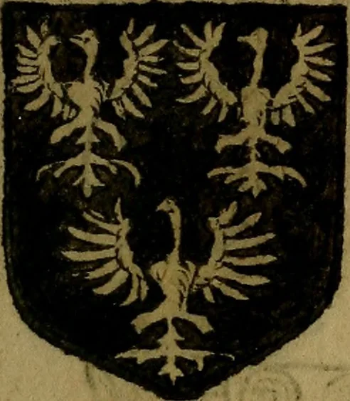 An illustration from Le jardin d'armoiries : contenant les armes de plusieurs nobles royaumes & maisons de Germanie Inferieure: oeuvre autant nouveau, que proufitable à tous amateurs du noble exercice d'armes. Den boomagert der wapenen, inhoudende wapenen van vele edele huysen van dese Nederlanden, en andere onliggende .., 1567, leaf 240