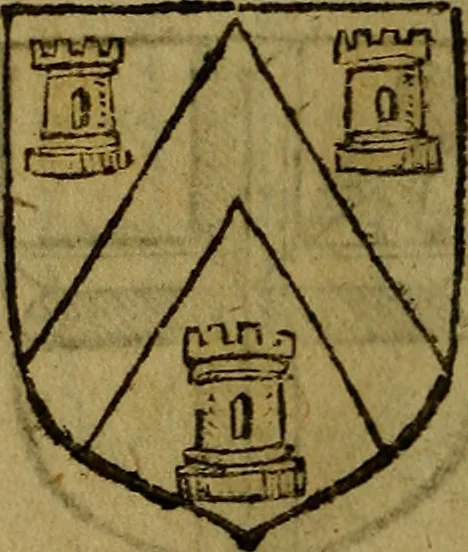 An illustration from Le jardin d'armoiries : contenant les armes de plusieurs nobles royaumes & maisons de Germanie Inferieure: oeuvre autant nouveau, que proufitable à tous amateurs du noble exercice d'armes. Den boomagert der wapenen, inhoudende wapenen van vele edele huysen van dese Nederlanden, en andere onliggende .., 1567, leaf 241