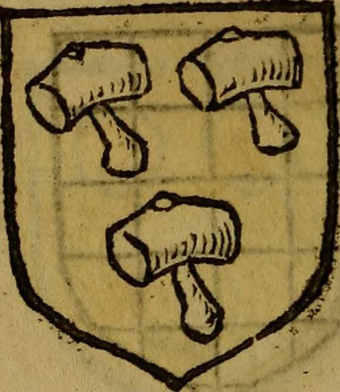 An illustration from Le jardin d'armoiries : contenant les armes de plusieurs nobles royaumes & maisons de Germanie Inferieure: oeuvre autant nouveau, que proufitable à tous amateurs du noble exercice d'armes. Den boomagert der wapenen, inhoudende wapenen van vele edele huysen van dese Nederlanden, en andere onliggende .., 1567, leaf 247