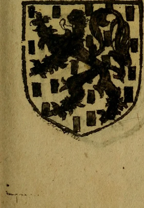An illustration from Le jardin d'armoiries : contenant les armes de plusieurs nobles royaumes & maisons de Germanie Inferieure: oeuvre autant nouveau, que proufitable à tous amateurs du noble exercice d'armes. Den boomagert der wapenen, inhoudende wapenen van vele edele huysen van dese Nederlanden, en andere onliggende .., 1567, leaf 248